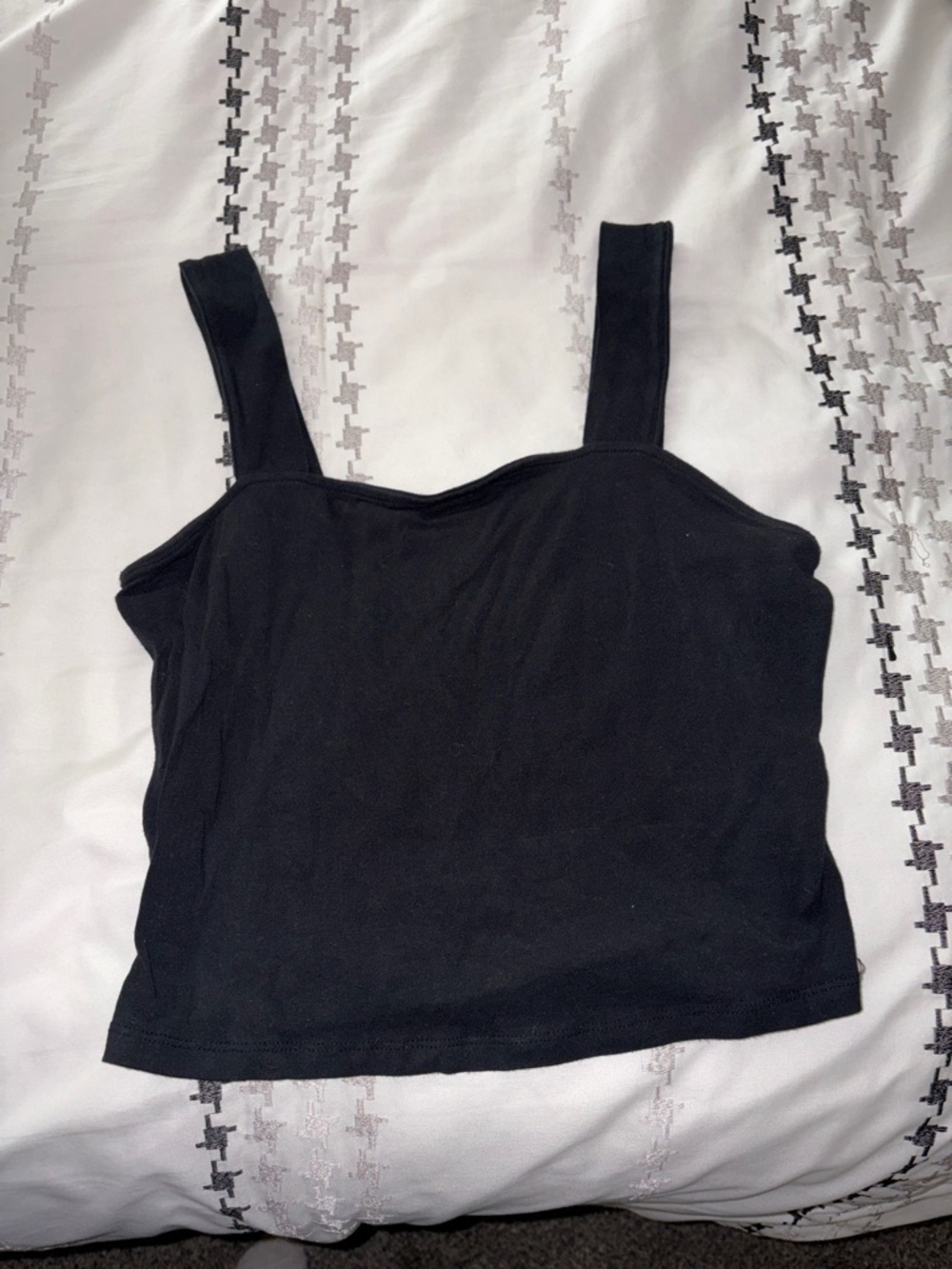 SO Black Square-Neck Tank Top with Wide Straps